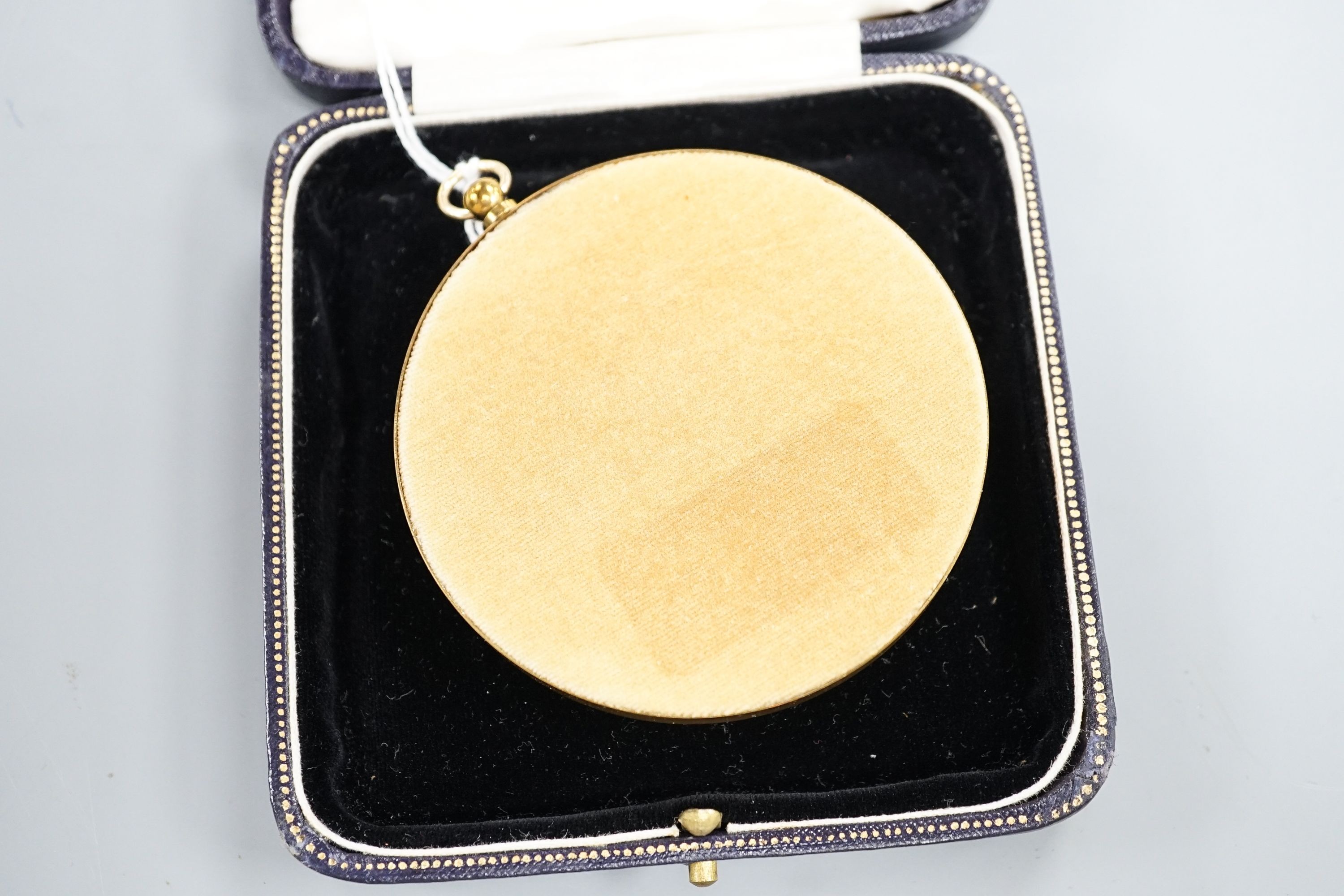 A French biscuit porcelain cameo, in convex frame, frame 7cm